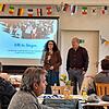 Linda Kelmendi (von links), Paula Mendes vom Centro Português und Stavros Tachtalis vom Verein Aphrodite führen durch das Programm des ...