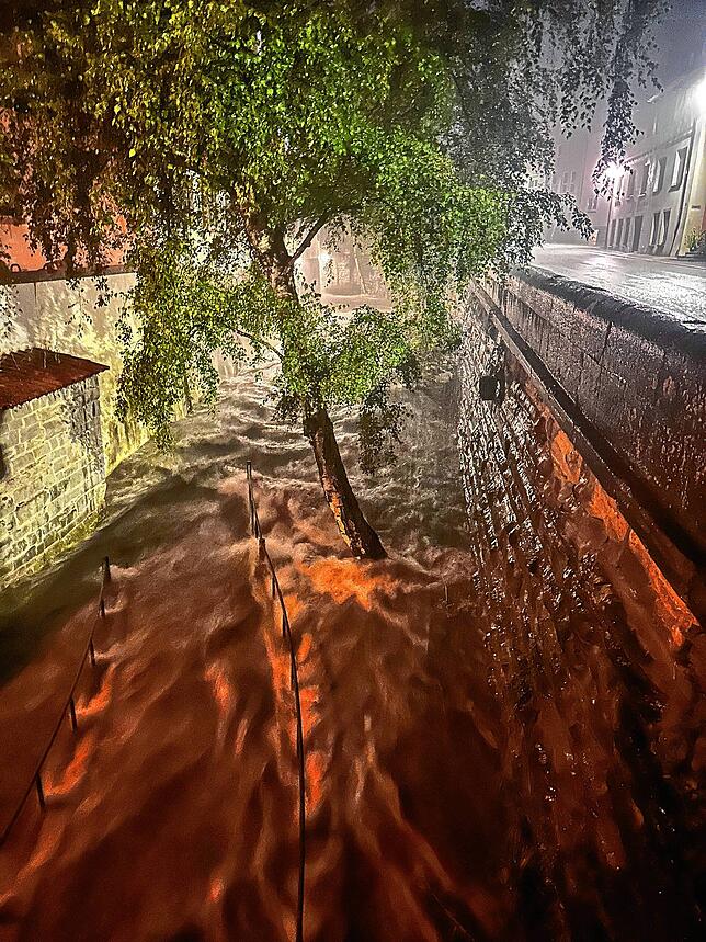 Der Nellenbach fotografiert auf Höhe vom Weinhaus Renker.