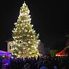 Rund um den illuminierten Christbaum der Familie Frütsche haben sich mehr als 1000 Besucher zum ersten Wangener Weihnachtzauber versammelt.