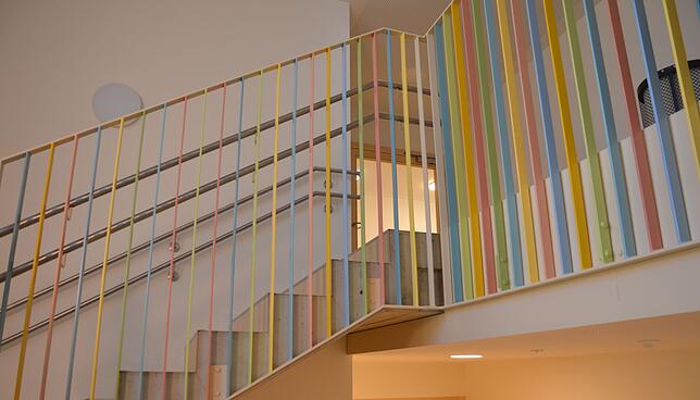 Viel Wert wurde aufs Farbkonzept des Kindergartens gelegt.