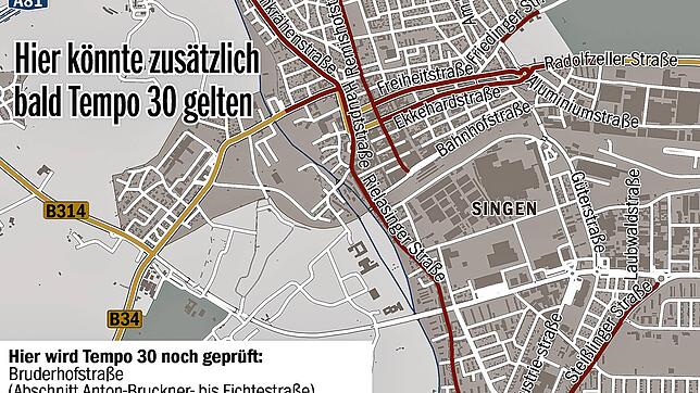 Bild : Mehr Tempo 30 auf Singens Straßen? Lärmaktionsplan sieht Beschränkungen vor