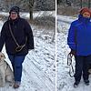 Barbara Spruth mit ihrem Hund Hugo (linkes Bild) und Ute Jauch mit ihrer Mischlingshündin Maja (beide aus Schwenningen) halten die ...