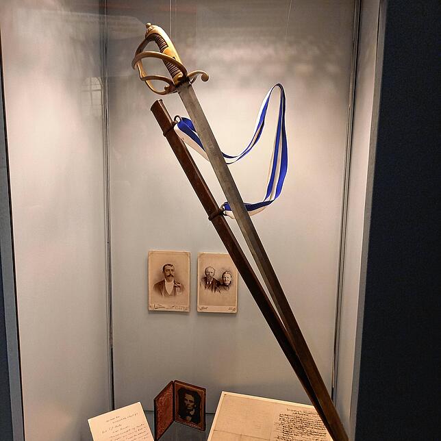Eine Leihgabe aus den USA: Der Degen von Oberst Friedrich Hecker, Kommandeur eines Nordstaaten-Regiments im Sezessionskrieg von 1861-1865.