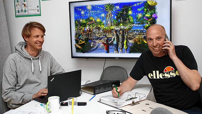 Tommy Spörrer (links) und Frank Schuhwerk (rechts) stecken schon mitten in den Vorbereitungen für das Seenachtfest, das am 13. August ...