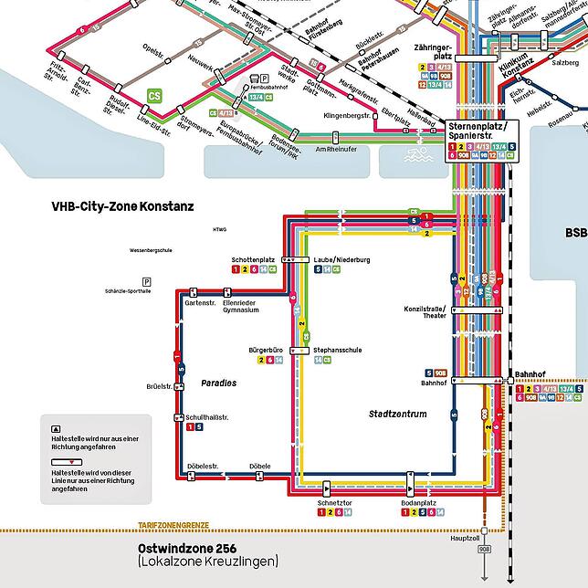 Der neue Liniennetzplan der Busbetriebe der Stadtwerke Konstanz, der ab dem 12. Oktober 2025 gültig ist.