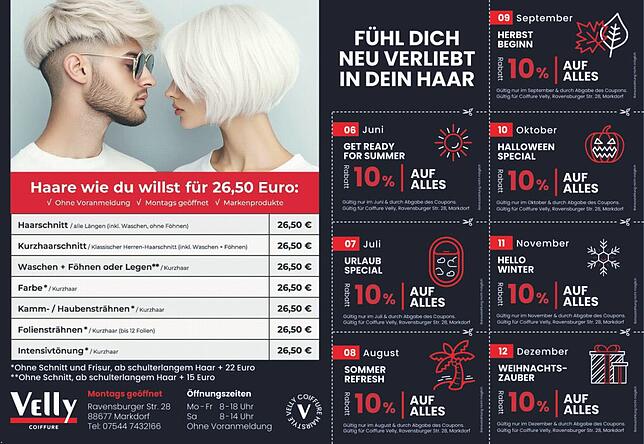 Bild 1: Blickpunkt Coiffure Velly: „Velly Coiffure“ feiert zehnten Geburtstag