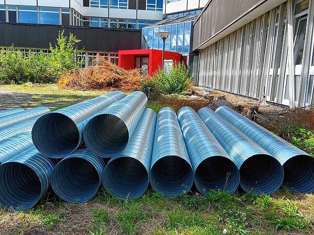 Stillstand. Ende August musste die Baustelle auf dem Campus eingestellt werden.