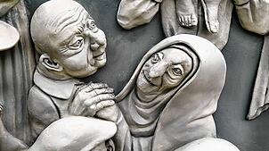 Ausschnitt aus dem neuen Bauernkriegs-Relief des Bodmaner Künstlers Peter Lenk. Kürzlich wurde es in Böblingen enthüllt. Dort wurden vor ...