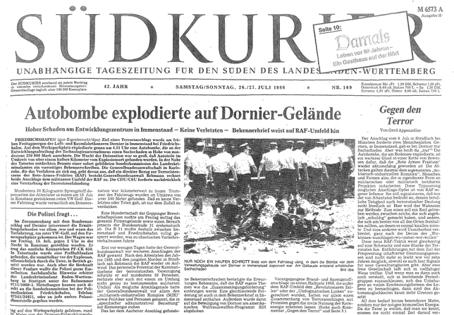 Die SÜDKURIER-Titelseite vom Tag nach dem Anschlag.