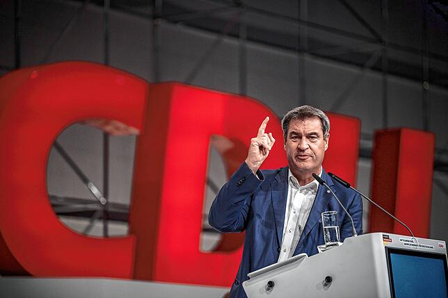 Markus Söder (CSU), Ministerpräsident von Bayern und CSU-Vorsitzender, hier kürzlich beim Bundesparteitag der CDU. In Kürze wird er den ...