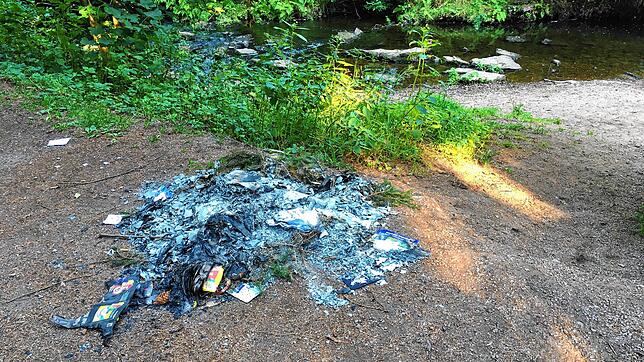 Ein Feuer mitten auf dem Weg zum Villinger Kurpark ist immer verboten, in Zeiten der Trockenheit könnte es aber fatale Konsequenzen ...