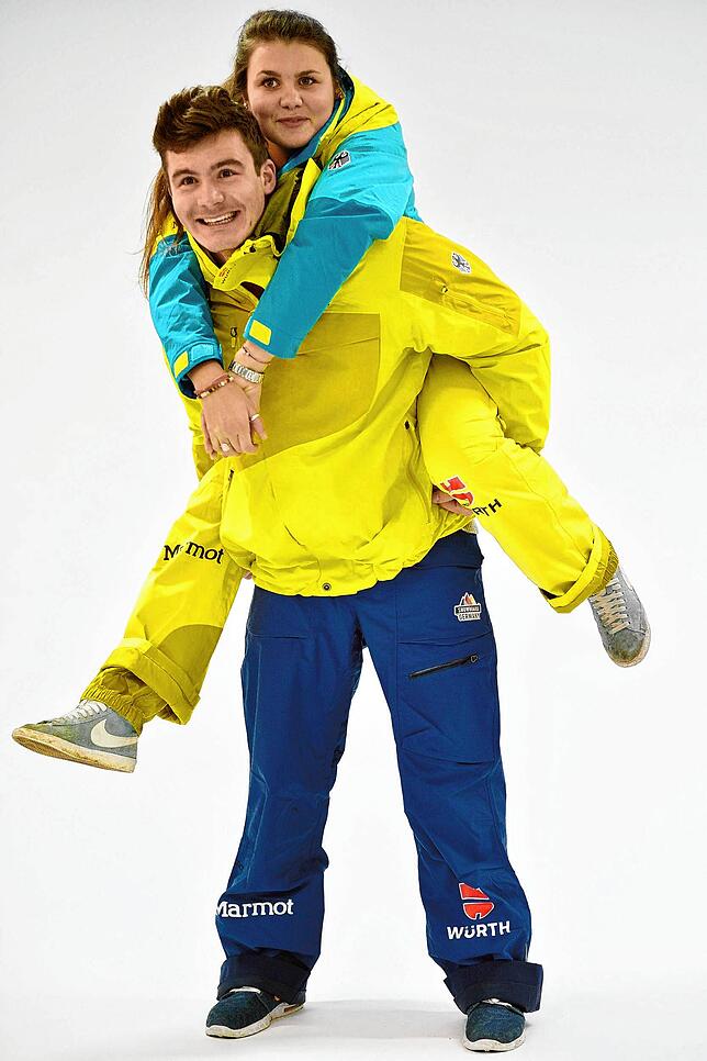 Paul Berg und seine Schwester Luca Berg, als sie noch aktiv war, im Winter 2014.