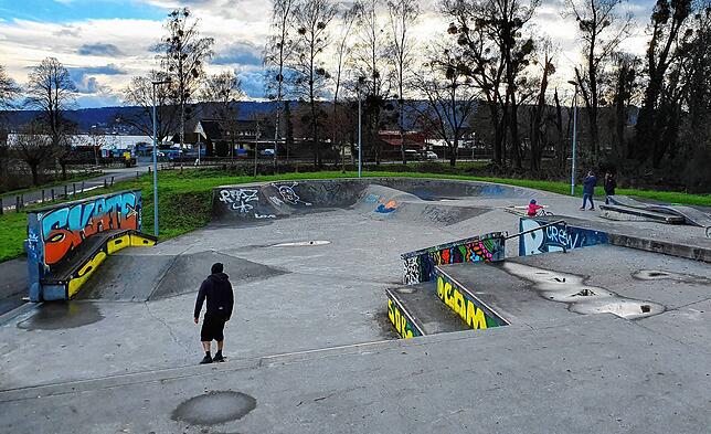 Um diese Fläche geht es: In direkter Nähe zum bestehenden Skateplatz wird die neue Jugendsportanlage gebaut.