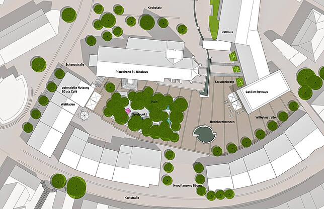 Drei Entwürfe hat das Landschaftsarchitektur-Büro K1 aus Berlin für die Begrünung des Adenauerplatzes vorgelegt. Die Verwaltung ...