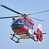 Ein Rettungshubschrauber im Einsatz (Symbolbild). Bei einem Unfall in Tiengen wurde eine Frau (60) bei einem Unfall schwer verletzt.