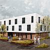 So soll das Gebäude künftig aussehen: Die Visualisierung des Hospizes in Tiengen.