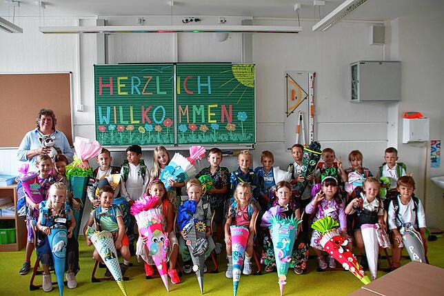Die Klasse 1c der Grundschule Brigachtal mit Klassenlehrerin Myriam Endriss.