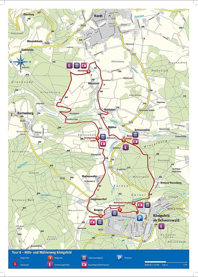 Wandertouren in der Region - Tour 8: Höfe- und Mühlenweg Wandertouren in der Region - Tour 8: Höfe- und Mühlenweg