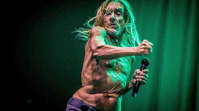 Mittlerweile ein Anti-Adonis: Iggy Pop denkt trotzdem nicht daran, sich ein T-Shirt anzuziehen.