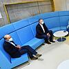 Distanz nicht nur wegen Corona (von links): Hauptamtsleiter Horst Vetter, Bürgermeister Michael Kollmeier und Stadtbaumeisterin Petra ...