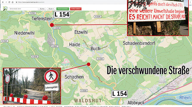Bild : Warum die Albtalstraße spurlos aus den Landkarten verschwunden ist