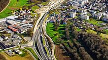 Blick auf die B33 im Bereich Allensbach.