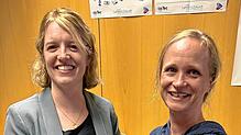 Vorsitzende Jasmin Stoll (links) mit der neuen Kassiererin Eva Sydlik. Bild: Jörg Oehler