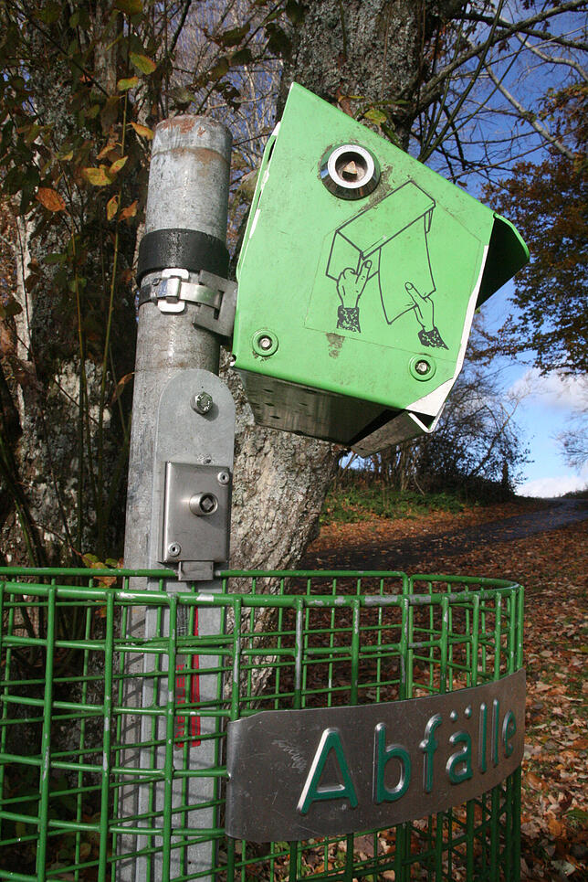 Kommt vor: Leerer Robidog ohne Kotbeutel, hier in Oberwihl.