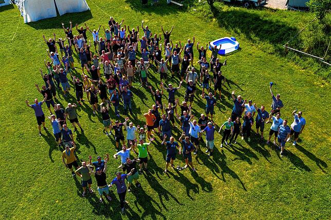Pfadfinder aus ganz Deutschland beim Hubraum-Treffen über Fronleichnam in Villingen.