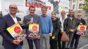 Das OK-Team der Hela 2024, von links Raffael Blaser, Roland Kaufmann, Marc Fischer, Corinne Herzog, Monika Ebner-Oeschger (Apfelmarkt), ...
