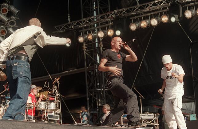 Die Rap-Band "Die Fantastischen Vier". Im Bild: Smudo, Thomas D. und Michi Beck (v.l.). Bild: dpa