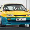 Ein Opel Manta B aus dem Film &bdquo;Manta, Manta&ldquo; im Verkehrsmuseum Dresden in der Ausstellung &bdquo;Geliebt. Gebraucht. ...