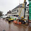 Der frühere Rathausbrunnen stand im Bereich der Baustelle, zwischen dem Rathaus und der Tourist-Information. An seinem neuen Standort ...
