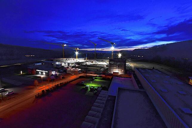 Die Baustelle am 23. Dezember 2021 morgens um 7 Uhr.