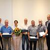 Sie scheiden aus dem Gemeinderat aus (von links): Franz Albert, Christoph Riegger, Friedel Vetter, Markus Leichenauer, Bernhard Schmid ...