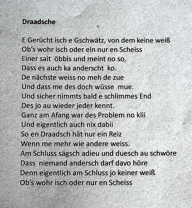 Aus dem Leben gegriffen: „Draadsche“ von Hannelore Tomasi