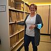 Christine Johner, Leiterin der Abteilung Kultur und Museum der Stadt Meersburg, im Stadtarchiv, in dem es während des Lockdowns viel ...