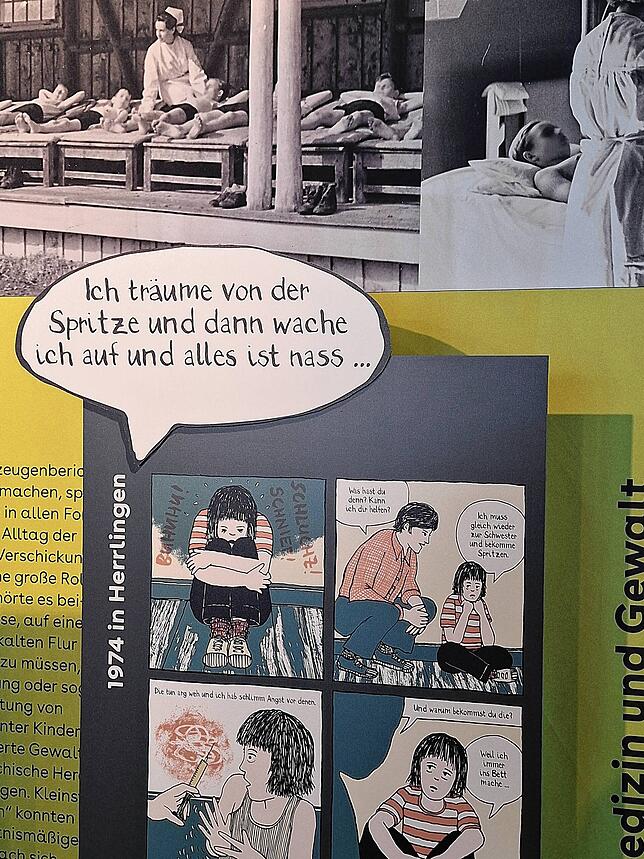 „Ich träume von der Spritze und dann wache ich auf und alles ist nass.“ Graphic-Novel-Illustrationen von Birgit Weyhe schildern ...