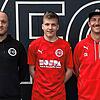 Reaktiviert: Sportchef Dominik Wunderle (links) und Trainer Clemens Bauer (rechts) freuen sich, das Marc Schäuble beim FC 08 Bad ...