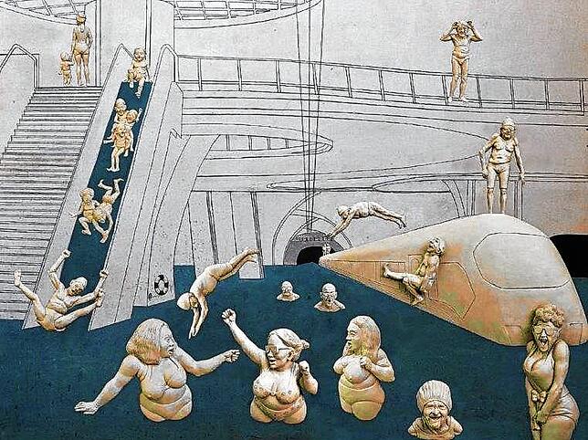 Der unterirdische Bahnhof wird zum Schwimmbad, wenn der Gipskeuper erst mal aufquillt und Stuttgarts Mineralquellen das Gebäude fluten. ...
