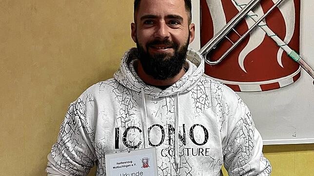 Dominik Meye wurde für 25-jährige Mitgliedschaft im Fanfarenzug Wutöschingen ausgezeichnet. Bild: FZ Wutöschingen