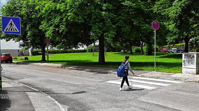 Da fehlt er, ein Teil des Zebrastreifens in der Erlenstraße. Einfach drüber asphaltiert. Dort schlummert er nun, ohne gesehen zu werden.