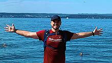 Einmal rund um den Bodensee: Matthias Kolley will die rund 200 Kilometer beim Triathlon schaffen.
