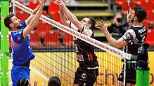 Die Szene vom Spiel VfB Friedrichshafen gegen Berlin Recycling Volley ist im November vergangenen Jahres fotografiert worden.