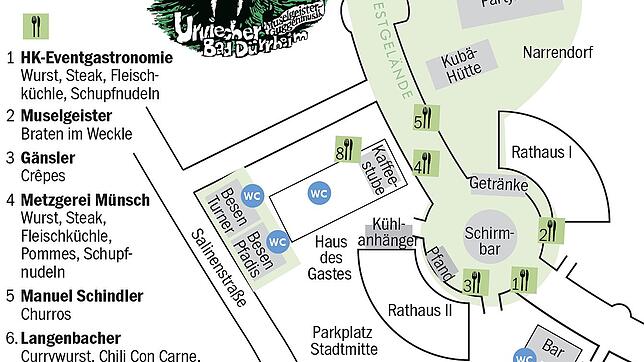 Grafik Narrendorf beim großen Narrentreffen der Urviecher-Zunft Bad Dürrheim.