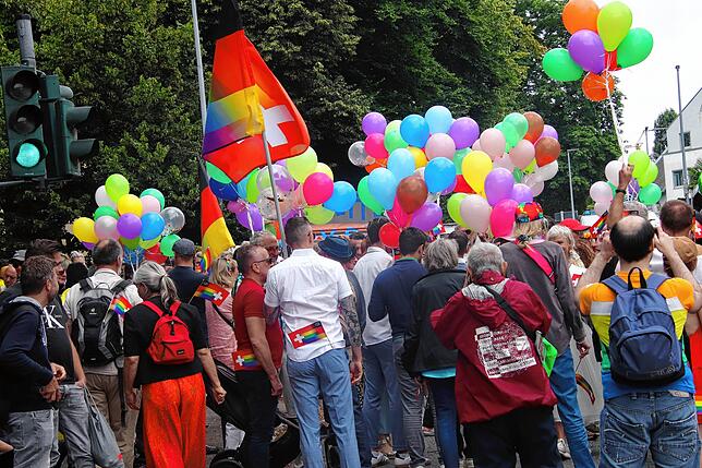 Bild 6: Der Überlinger CSD in Bildern, und dazwischen eine kleine Gruppe AfD
