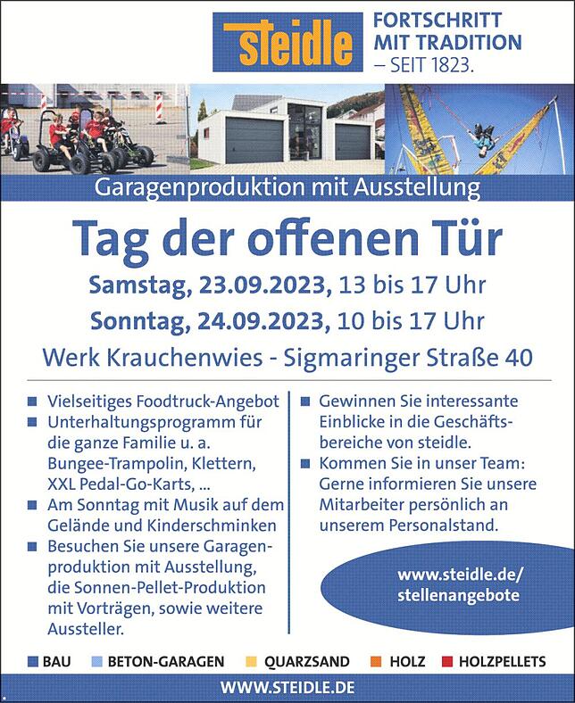 Bild 4: Tag der offenen Tür Steidle Sigmaringen: Beton-Garagen und Holzpellets im Mittelpunkt