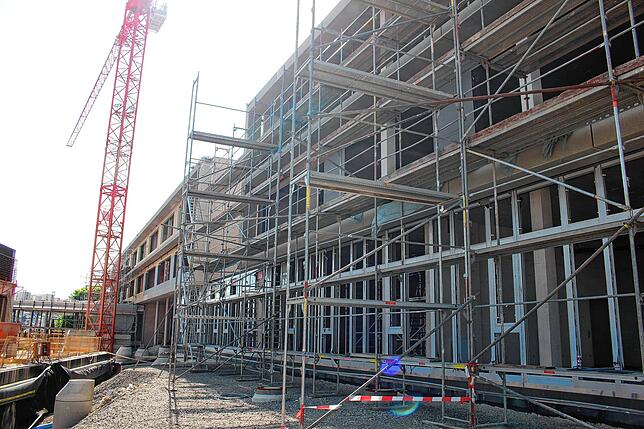 Der Neubau der Donaueschinger Realschule wächst in Windeseile in die Höhe.