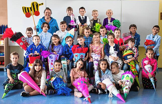 Die Klasse 1a der Schwenninger Neckarschule mit Klassenlehrerin Susanne Mundweiler.