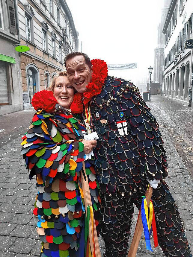 Antonie Hafner ist schon seit 2016 bei der Blätzlebuebe-Zunft. Bei ihr und Freund Hans schlägt das Herz im gleichen Häs.